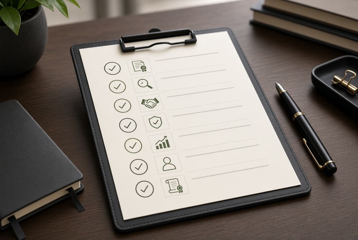 The same seven-point checklist we hold ourselves to before any client signs a contract with us.