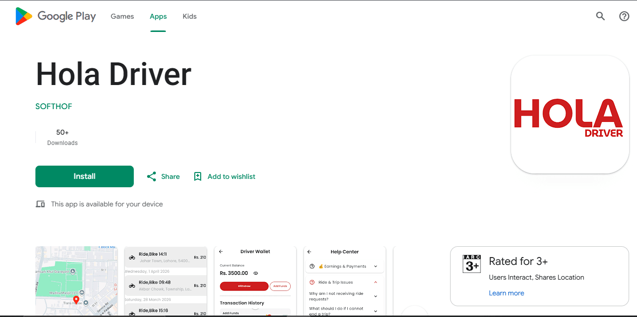 HolaDriver App