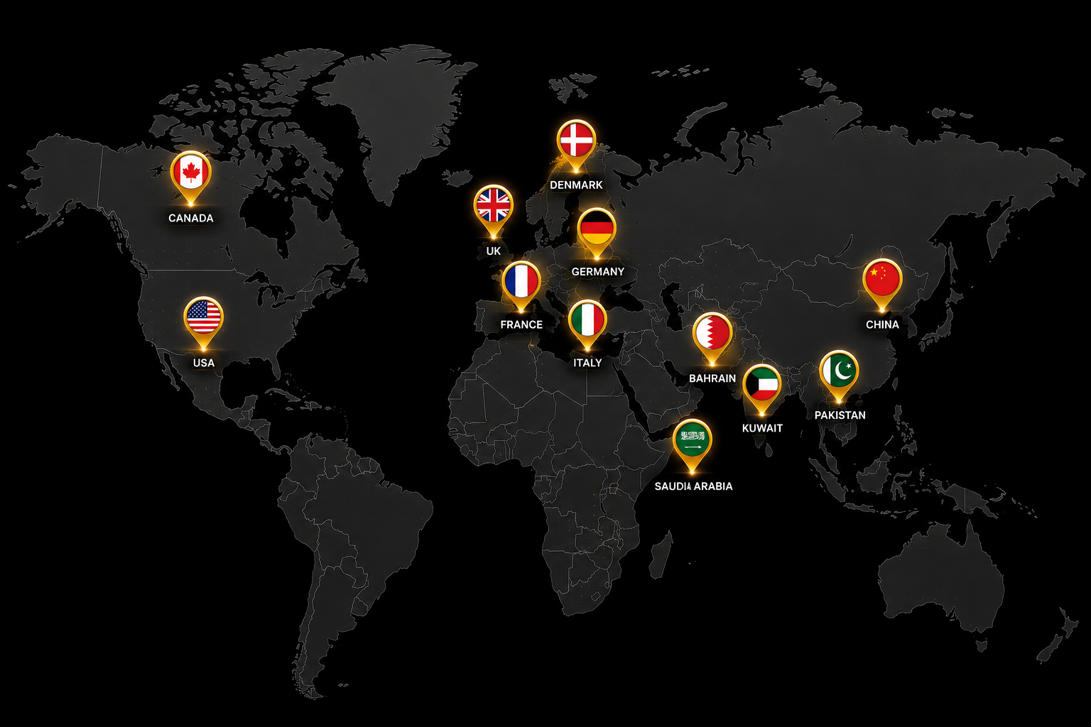 Global World Map Presence & Client Hubs